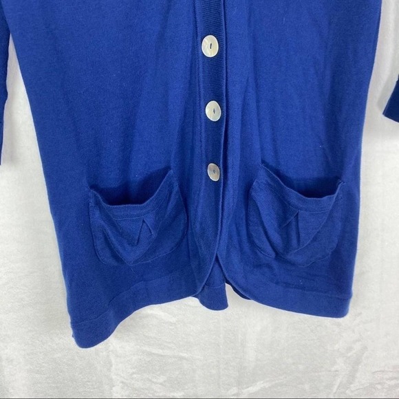 Lilla P. Navy Blue Pima Cotton Cardigan Sweater S - Picture 4 of 6